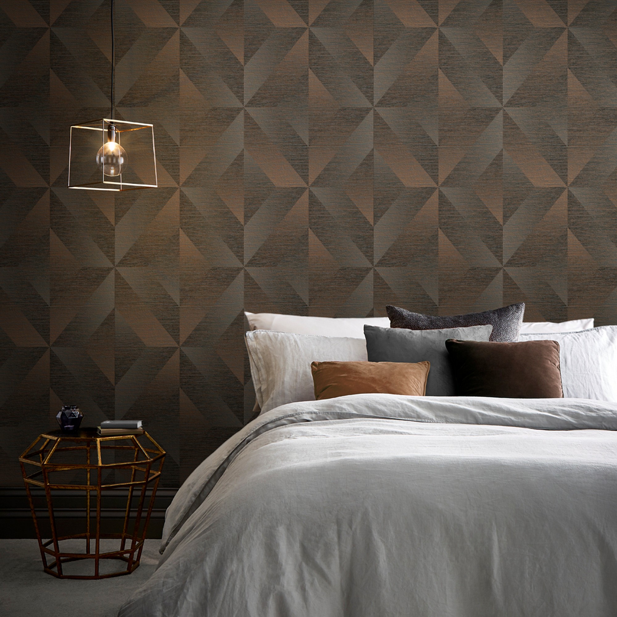 Atelier Geo Wallpaper 107864 By Graham Brown In Bronze Brown